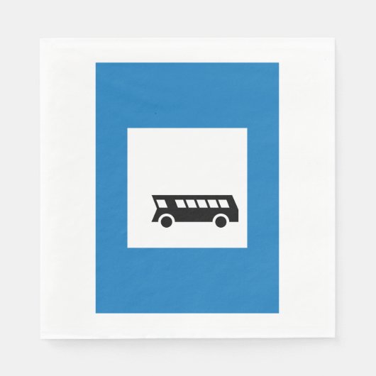 SERVIETTE EN PAPIER SIGNE D'ARRÊT D'ARRÊT DE TRANSPORT PUBLIC (Devant)