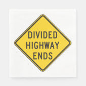 SERVIETTE EN PAPIER SIGNE DE FIN DE LA ROUTE DIVISÉE (Devant)
