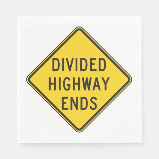 SERVIETTE EN PAPIER SIGNE DE FIN DE LA ROUTE DIVISÉE (Devant)