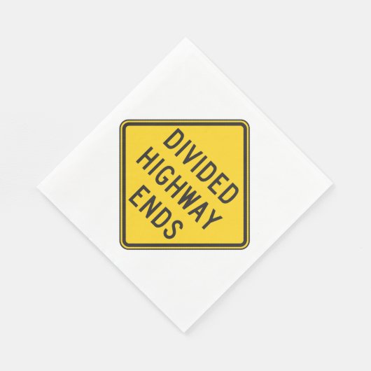 SERVIETTE EN PAPIER SIGNE DE FIN DE LA ROUTE DIVISÉE (Coin)