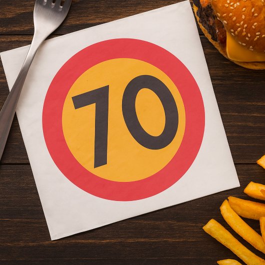 Serviette En Papier SIGNE DE LA ROUTE À 70 Vitesse Limite