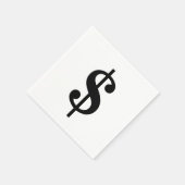 Serviette En Papier Signe dollar | Alphabet classique simple (Coin)