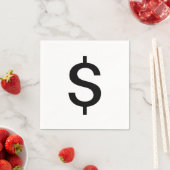 Serviette En Papier Signe dollar | Alphabet moderne simple (En situation)