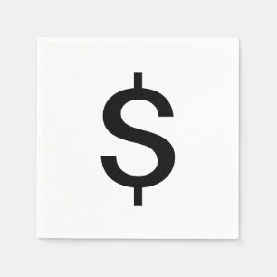 Serviette En Papier Signe dollar   Alphabet moderne simple