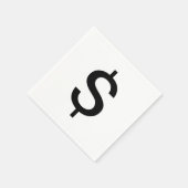 Serviette En Papier Signe dollar | Alphabet moderne simple (Coin)
