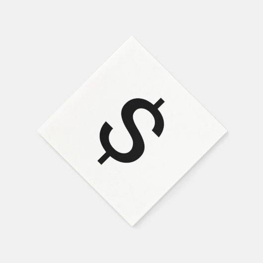 Serviette En Papier Signe dollar | Alphabet moderne simple (Coin)