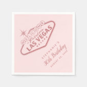 Serviette En Papier Signe Rose or rose Las Vegas (Devant)