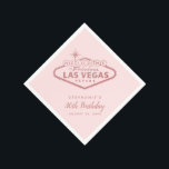 Serviette En Papier Signe Rose or rose Las Vegas<br><div class="desc">Bienvenue à Fabulous Las Vegas Connectez-vous sur des serviettes roses dorées rose pâle avec texte personnalisé pour un anniversaire de destination de Vegas ou une fête à thème de Vegas, réception, douche nuptiale ou soirée de bachelorette ou dîner de répétition! Pour modifier le texte et la couleur, les polices et...</div>