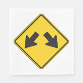 SERVIETTE EN PAPIER SIGNE ROUTIÈRE DOUBLE FLÈCHE (Devant)