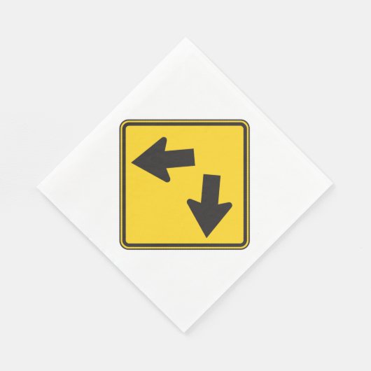 SERVIETTE EN PAPIER SIGNE ROUTIÈRE DOUBLE FLÈCHE (Coin)