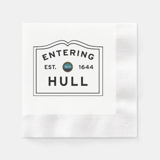 Serviette En Papier SIGNE ROUTIÈRE vintage Massachusett - Hull (Devant)