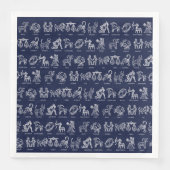 Serviette En Papier SIGNE Zodiaque Napkin(Bleu) (Devant)
