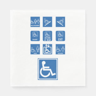 Serviette En Papier Signes d'accessibilité pour fauteuil roulant
