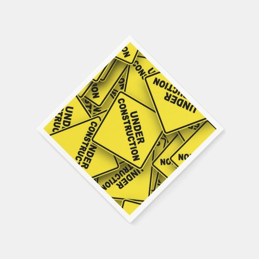 Serviette En Papier Signes de construction en cours (Coin)