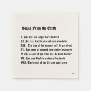 Serviette En Papier Signes De La Terre