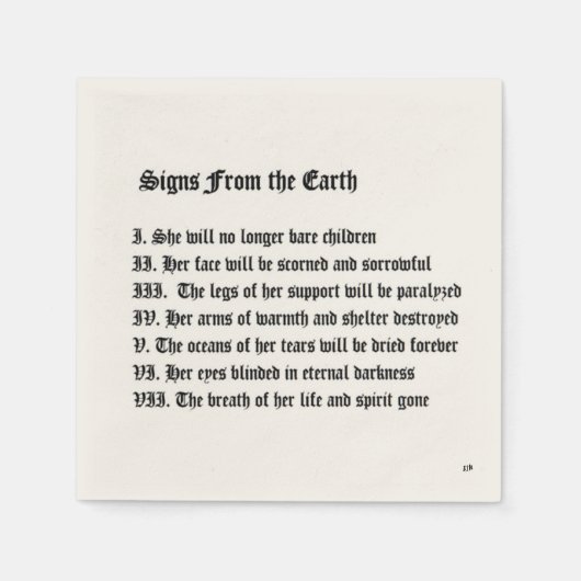 Serviette En Papier Signes De La Terre (Devant)