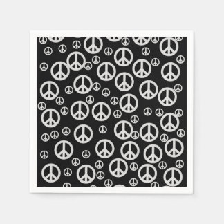 Serviette En Papier Signes de paix noirs et blancs