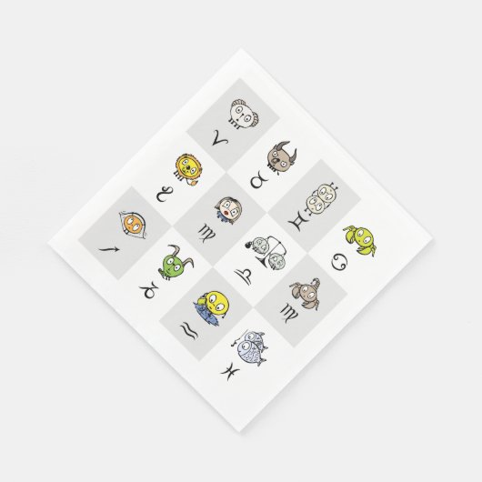 Serviette En Papier Signes zodiaques amusants (Coin)