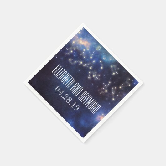 Serviette En Papier Signes zodiaques | Mariage de nuit étoilé (Coin)