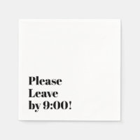 S'il vous plaît, partez à 9 h ! Message amusant de