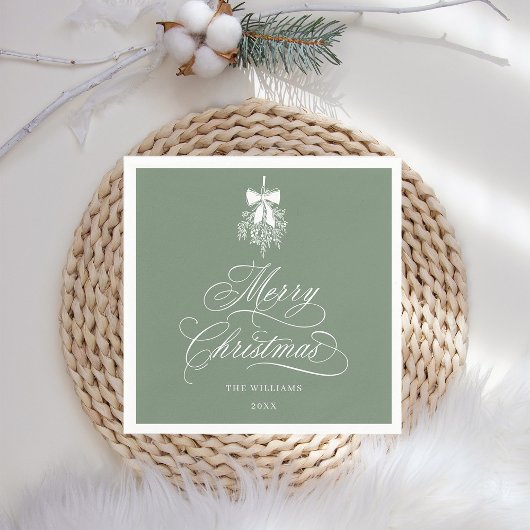 Serviette En Papier Silencieux romantique calligraphie Joyeux Noël