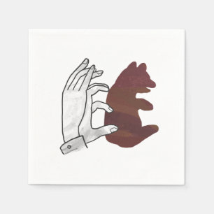 Serviette En Papier Silhouette à la main Cube d'ours Brown