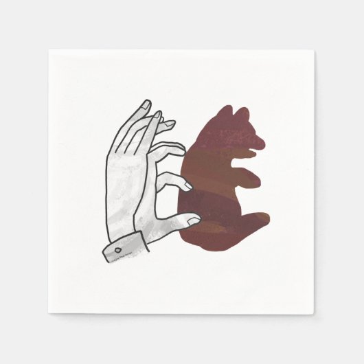 Serviette En Papier Silhouette à la main Cube d'ours Brown (Devant)