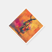Serviette En Papier Silhouette Abstraite du guerrier de Samurai (Coin)
