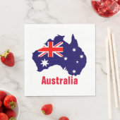Serviette En Papier silhouette australienne, étiquetée, (En situation)