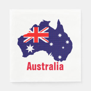 Serviette En Papier silhouette australienne, étiquetée,