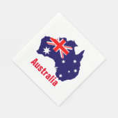 Serviette En Papier silhouette australienne, étiquetée, (Coin)