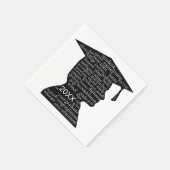 Serviette En Papier Silhouette Boy Graduate on White (Coin)
