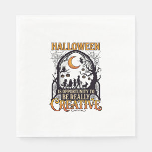 Serviette En Papier Silhouette Créatif Enfants Halloween Croissant De