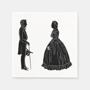 Serviette En Papier silhouette d'abraham lincoln et de mary todd linco