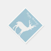 Serviette En Papier Silhouette de Cerf Blanc Papier de Vacances Naples (Coin)