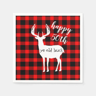 Serviette En Papier Silhouette de cerf Buck pour 50e anniversaire avec