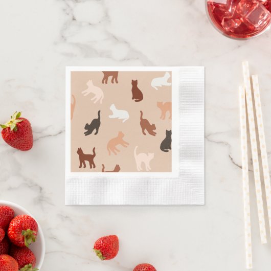 Serviette En Papier Silhouette de chat (En situation)