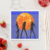 Serviette En Papier Silhouette de danse de boule disco (En situation)