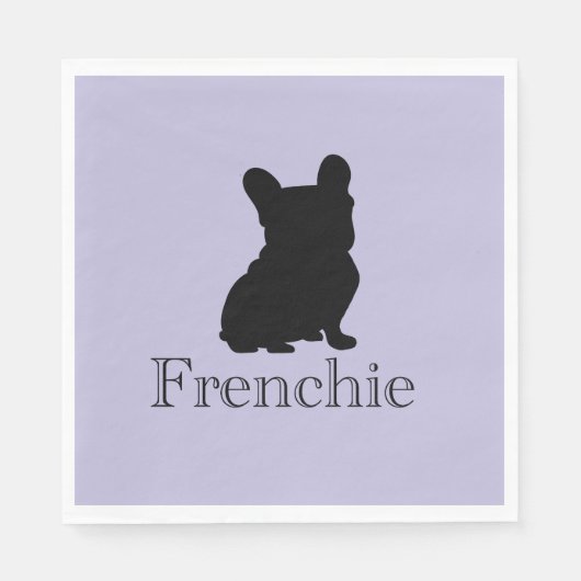 Serviette En Papier silhouette de Frenchie (Devant)