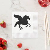 Serviette En Papier Silhouette de la licorne ailée (En situation)