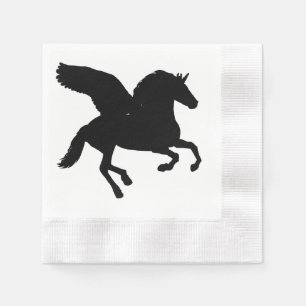 Serviette En Papier Silhouette de la licorne ailée