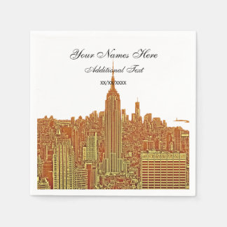 Serviette En Papier Silhouette de la skyline de NYC Navy, ESB