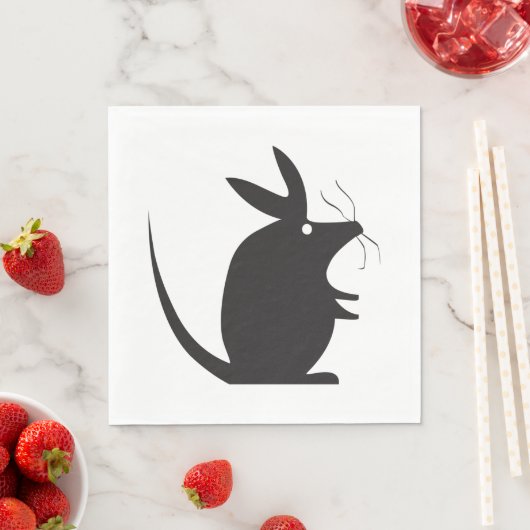 Serviette En Papier Silhouette de la souris (En situation)
