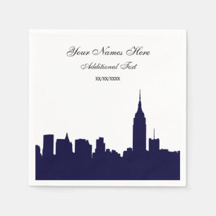 Serviette En Papier Silhouette de la ville de New York Navy, ESB