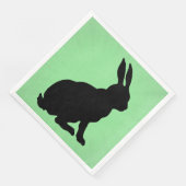 Serviette En Papier Silhouette de lapin noir forme de grandes oreilles (Coin)