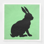 Serviette En Papier Silhouette de lapin noir forme de grandes oreilles (Devant)