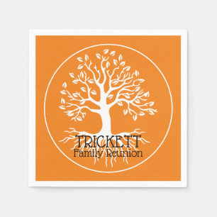 Serviette En Papier Silhouette de l'arbre généalogique Orange Family R