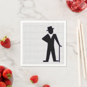 Serviette En Papier Silhouette de l'homme dansant avec chapeau supérie (En situation)