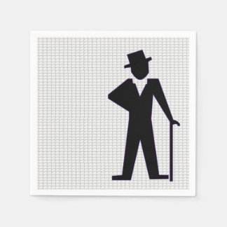Serviette En Papier Silhouette de l'homme dansant avec chapeau supérie