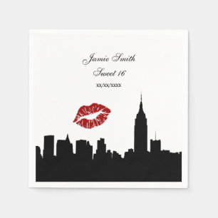 Serviette En Papier Silhouette de l'horizon de NYC, baiser ESB #1 NB